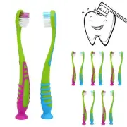 12Pc Lot Kids Toddler Toothbrush Soft Bristles Suction Cup Stand Mouth Oral Care
