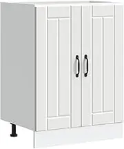 Lucca White Engineered Wood Sink Base Cabinet for Kitchen, Bathroom, Pantry Storage with Adjustable Feet, Smooth Surface