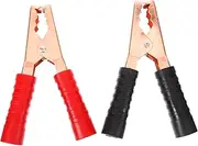 SOLUSTRE 1pair Car Jumper Cable Ends Plated Alligator Clip Clamps for Battery Connection for Roadside Emergencies and Vehicle