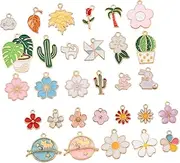 [STOBOK] Flower Pendant Necklace Charms Diy Kit Necklace Pendants Charm Bracelet Jewelry Making