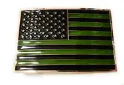 USA FLAG OD Green and Black belt buckle military army navy marines AF US Seller