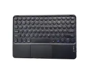 10 inch Bluetooth Keyboard Touch, Wireless Keyboard Ultra-Slim Portable with Trackpad, Built-in Rechargeable Battery-black