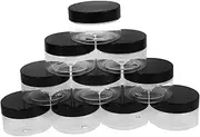 iplusmile 10pcs Plastic Round Storage Jars Lids 100ml Leakproof Wide Mouth for Cosmetics Food Scrub Containers Travel