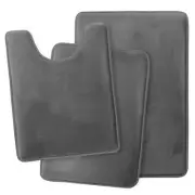 3PC Bathroom Rug Memory Foam Bath Mat Set - Small Large and Contour Bath Rugs
