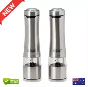 Russell Hobbs Salt & Pepper Mills Electric Grinders in Brushed Silver FREE SHIP