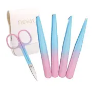 Eyebrow Tweezers Set 5Pcs Tweezers for Women Facial Hair Eyebrow Scissors for...