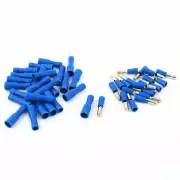 A● 20 Sets 22-16 AWG Wire Connector Male/Female Crimp Terminals Blue