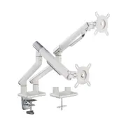 Brateck Dual Monitor Premium Slim Aluminum Spring-Assisted Monitor Arm (White)