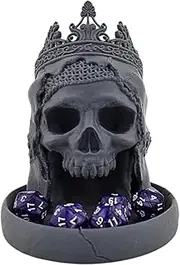 Royal Relic Dice Tower - Large Medieval Skull Dice Rolling Tower with Tray - D&D Dice Tower for RPG Games - Dungeons and Dragons Accessories - USA Made Gaming Dice Roller (Crown & Chainmail Design)