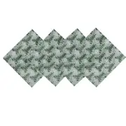 Cotton Floral Hand Block Print Napkins Table Linen Green White 18 x 18 inches