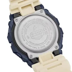 【CASIO 卡西歐】G-SHOCK G-LIDE系列經典設計衝浪者潮汐電子錶_白X藍_GBX-100TT-2_46mm