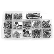 254Pcs Assorted Electric Guitar Screw Strap Button+Tweezers Box for Strat/Tele