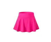 Women'S Pleated Elastic Quick-Drying Tennis Skirt With Shorts Running Skort - Rose Red