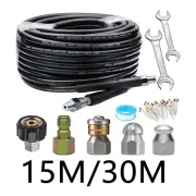Drain Cleaning Cleaner Jetter Pipe Hose W/ Nozzle Compatible with Kar-Cher 1/4