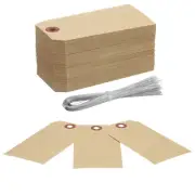 200Pcs Hang Tags,Tags with Wire String for Making Item Tags, Kraft