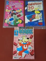 UNDERDOG 3-D / BULLWINKLE 3-D - (3) PREMIER ISSUES #1 - 1988 BLACKTHORNE COMICS