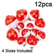 12pcs Fishing Floats Clips Snap-On Bobbers Eagle Claw Different Size FloatsB~'l