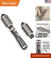 3-in-1 Hot Air Styler: Rotating Blow Dryer Brush with 2-Inch and 1.5-Inch Bru...