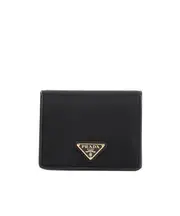 Prada Triangle-Logo Bi-Fold Wallet One size black