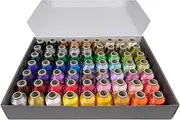 63 Color Polyester Embroidery Machine Thread Kit | 40 Weight 550Y Color Embroidery Thread for Janome Singer Husqvarna Bernina Embroidery and Sewing Machines