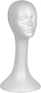 Foam Wig Head, Display Model, Realistic Hat Stand with Lightweight Base and Stable Grip, Prop Headphone Comfort Test, Mannequin Holder for Hairpiece Salon Design Use, 8.66 Inches