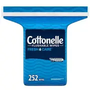 Cottonelle Fresh Care Flushable Wet Wipes, Adult Wet Wipes, 1 Refill Pack, 252 W