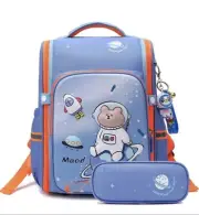 NEW! Elementary School Backpack Space Theme Maod Astronaut Bear Kids Blue
