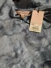 Juicy Couture Blouse Women's Size Medium Blue Tye Dye Tie-Front V-Neck Top Shirt