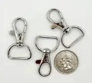 LOT 100 .75" Metal Lanyard Hook Swivel Snap Lobster Clasp Clips SILVER - 3/4"