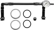 Braided Aluminum AN6 Dual Feed Carb Fuel Line Double Pump with Vacuum Pressure Gauge Fit for Holley Dominator 4150 Series 7/8"-20 Thread