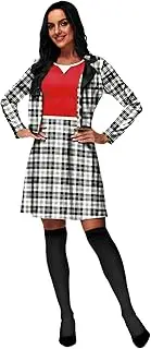 Remimi Halloween Clueless Dresses 90s Schoolgirls Costume Plaid Dress ONE PIECE DRESS