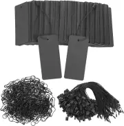 300 Set Black Price Tags with String Gift Tags with Safety Pins Custom Clothing