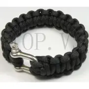 550 Paracord Military Camping Hiking Bracelet Parachute Cord Metal shackle #1