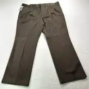 NEW Dockers Pants Mens 42x30 Brown Pleated Chino Straight Fit Trousers D2
