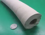 Gum Rubber Tubing, 45 Shore A, Tan, 2 1/4" x 1.00" x 5/8" Wall x 5 Ft Length