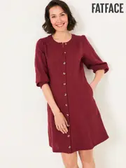 FatFace Anais Burgundy Red Dress (AK9466) | $136