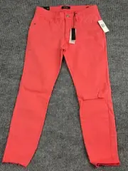 BUFFALO DAVID BITTON Jean Women 29 Faith Mid-Rise Skinny Stretch Ripped Raw Hem