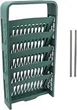 5 Tier Large Capacity Compact Sturdy Storage Bookshelf with Built in Stationery Box Ideal for Classroom and Home Use Gray (Green)
