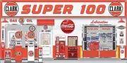 CLARK SUPER 100 GASOLINE GAS STATION SCENE SIGN REMAKE ALUMINUM SIZE OPTIONS