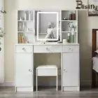 Dressing Table LED Makeup Mirror Stool Set Vanity Desk Dresser for Bedroom