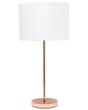 Lalia Home Rose Gold Stick Lamp With Fabric Shade