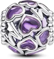[PANDORA] Moments 793772C01 Open Heart Mum Charm Sterling Silver Compatible Moments Bracelets, 11,4x11,4x10,8 mm, Sterling Silver, No Gemstone