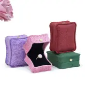 Velvet Ring Box Jewelry Display Organizer Engagement Wedding Gift Boxes Case