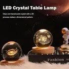LED Crystal Table Lamp USB 3D Moon Galaxy Night Xmas T8G0 New Kids