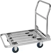 Flatbed Cart Foldable Hand Truck Heavy Duty Stainless Push Cart Flatbed Trolley with Hollow Out Platform for Luggage Baggage Moving Transport Hand Truck(Size:50 * 70)(One Color 60 * 100)