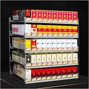 [CARLLEE] Clear Cigarette Rack，Acrylic Display Case, Automatic Cigarette Pusher Tray, Matchbook Holder Divider for Store Retail(75x29x70cm)