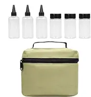 Seasoning Carry Bag - BBQ Large Capacity Storage Bag - Condiment Container with Carrying Handle 6 Bottles for Picnic Barbecue Camping Backpacking
