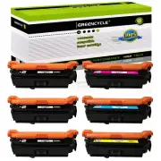 6 Pack CE250A-253A Toner Cartridge For HP Color LaserJet CM3530 CM3530fs Print