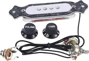 BESTonZON 4 String Electric Box Guitar Soundhole Pickup with Volume Tone Control Knob Gmb333 Color