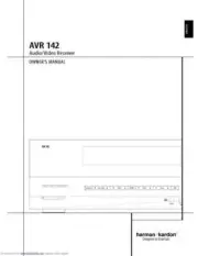 Harman Kardon AVR142 Receiver Owners Manual